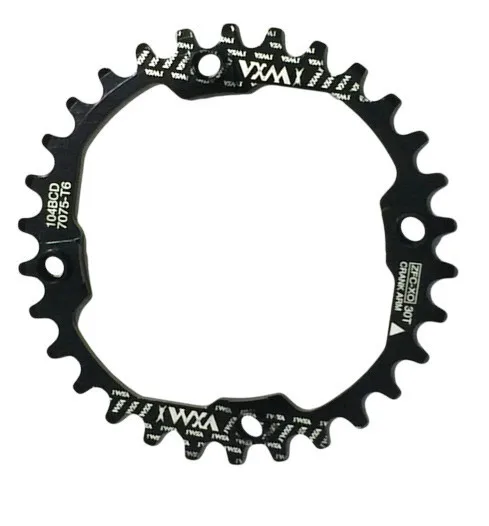 Black Велосипедная Звездочка Crank 30T 104BCD 30t велосипедная круглая узкая широкая 7075-t6 MTB велосипедная Звездочка круг шатунная пластина звездочка - Цвет: Black