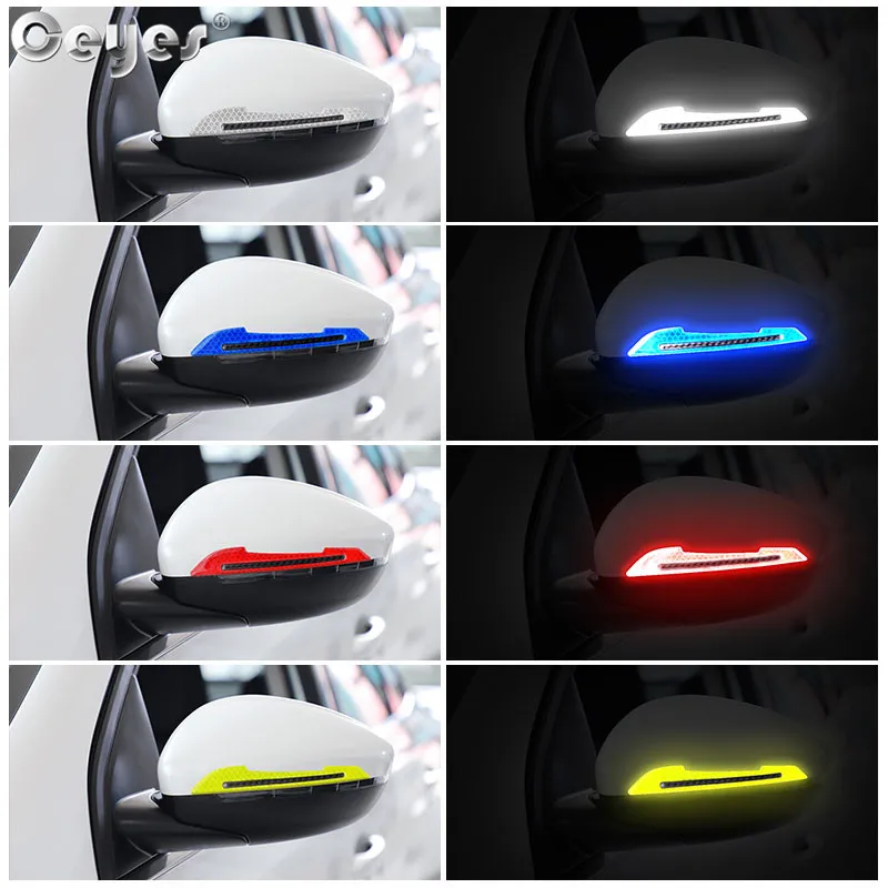 

Ceyes Car Styling Reflective Stickers Decor Warning Safety Mark Strip Tape On Rearview Mirror Car Universal Exterior Accessories
