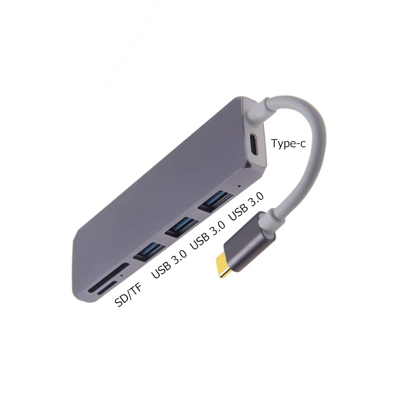 6 in 1 Trumsoon type C к USB 3,0 2,0 USB-C SD TF кард-ридер адаптер Micro USB кабель для Macbook huawei P30 Mate30 samsung S8 - Цвет: 6 in 1