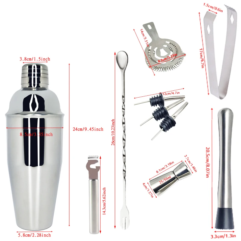 Набор коктейльных шейкеров из нержавеющей стали набор посуды для бармена барный