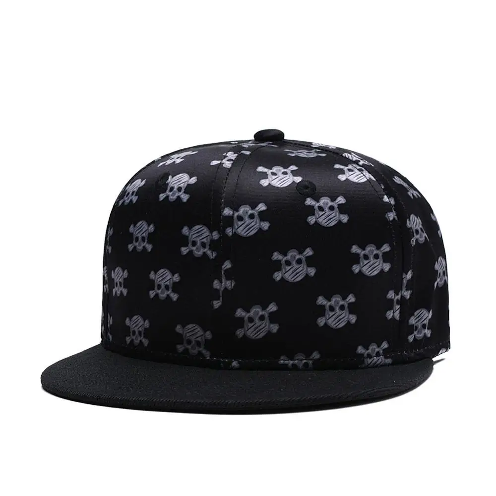 Skull Black Бейсболка с вышивкой в виде черепа зомби и летучих мышей, унисекс, хип-хоп бейсболка с регулируемым скелетом, модная мужская Кепка в стиле хип-хоп с плоским козырьком - Цвет: Skull Black