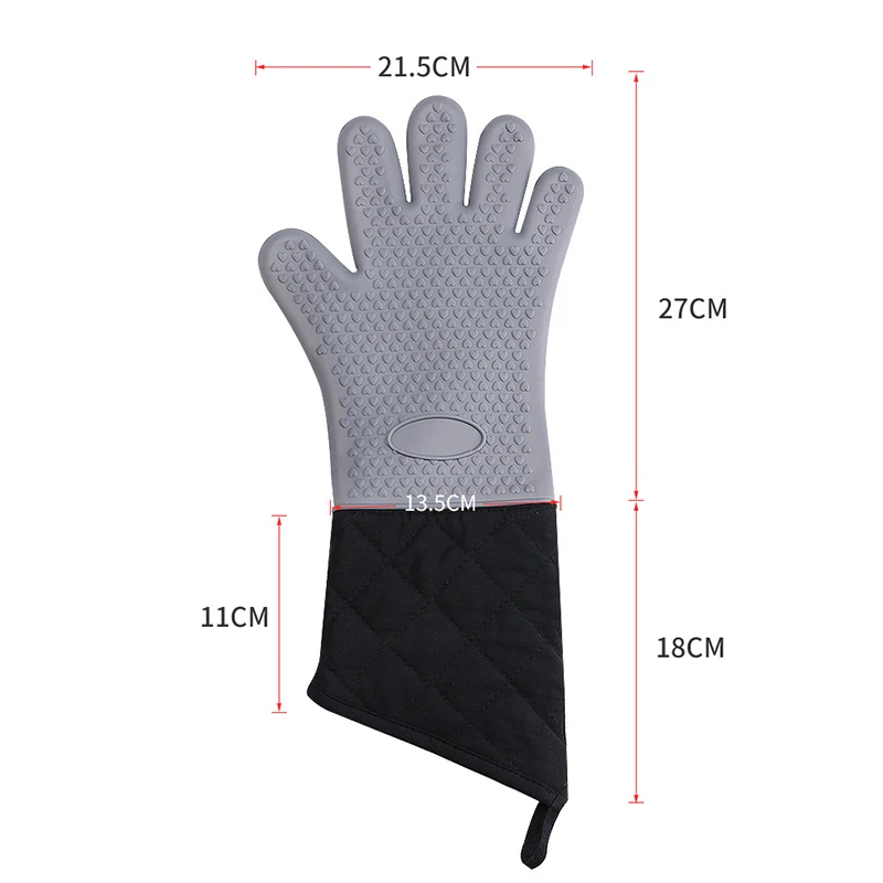

1PC Baking Anti-scalding Lengthen Gloves Thickened Silicone Heat-proof Gloves Microwave Oven Gloves