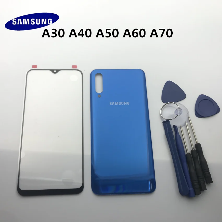 Новое оригинальное заднее стекло Samsung Galaxy A30 A40 A50 A60 A70 2019 Крышка батарейного