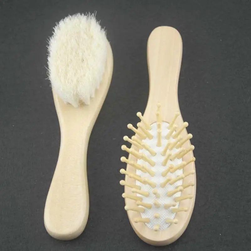 Детская расческа для волос щетка животных деревянная ручка массажер головы