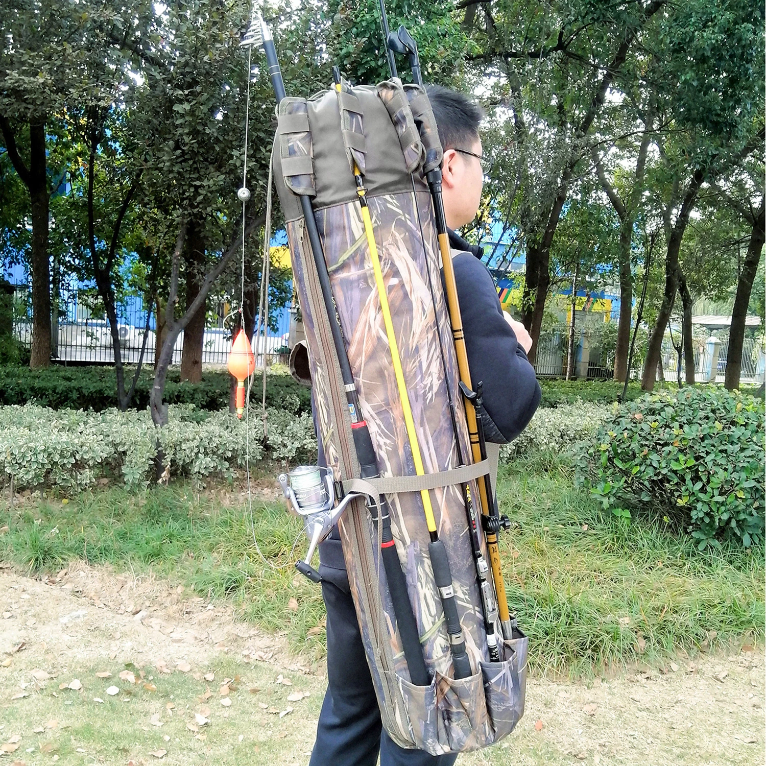 

DONQL Multifunction Fishing Bags Outdoor Camping Portable Oxford Cloth Backpack Fish Rod Case Storage Bag Fishing Tackle Tools