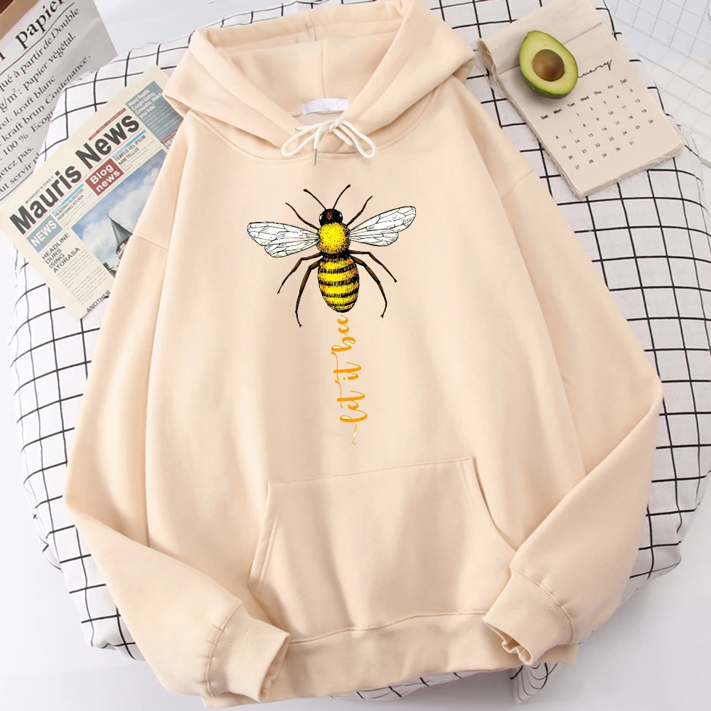 

Толстовки с принтом Let It Bee, мужские толстовки, утолщенная повседневная одежда, Мультфильмы, уличная одежда в стиле Харадзюку, пуловеры больш...