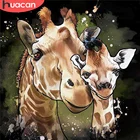 HUACAN полностью квадратная круглая Алмазная картина жираф 5D Сделай Сам Алмазная вышивка крестиком животное мозаичное украшение для дома