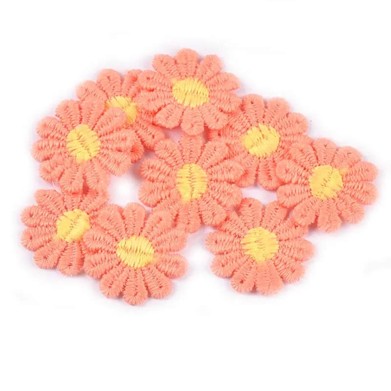 30 шт./лот 26 мм многоцветная Кружевная аппликация в виде цветка маргаритки