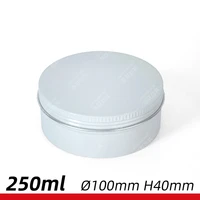 50pcslot 10ml 250ml white aluminium jars multi specification black elegant white aluminum box aluminium cans with round thread