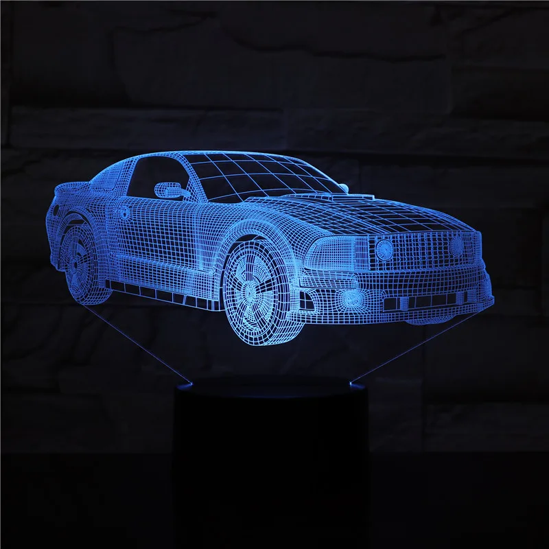 3D-2051 Автомобильная 3D светодиодный Ночная лампа романтическая настольная для