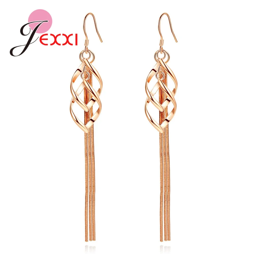 Stylish Trendy 925 Sterling Silver Long Charm Tassel Earrings for Ladies Summer Holiday Style Date Anniversary Accessories | Украшения и