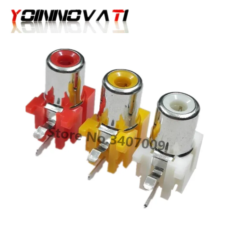 Розетки RCA с двумя отверстиями 5 шт./лот 2 шт. 90 градусов желтые белые красные|lot lot|lot