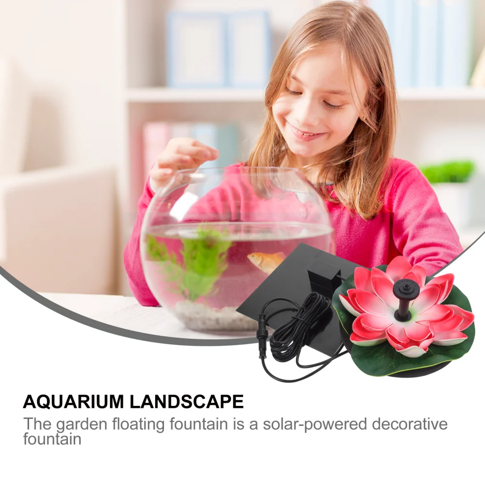 

1Set Garden Pool Pond Fountain Novel Solar Water Fountain Chic Lotus Decor