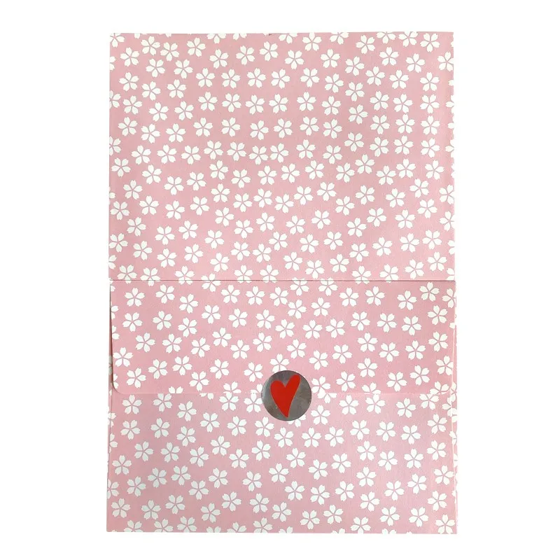 

80pcs Pink cherry blossom envelope White texture pattern blank paper handmade DIY write letter wholesale 17.5cm*12.5cm