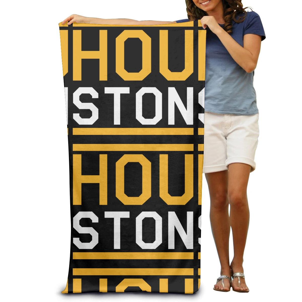 

Run Houston Basketball Fan Soft Bath Towel Fashion Wearable Beach Spa Wash Diving Suit Change Swim Robe Summer Pool Swimming