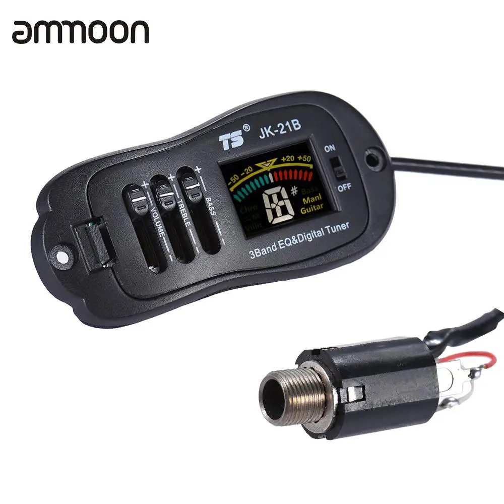Acoustic Guitar Piezo Pickup 3 Bands EQ Equalizer Preamp System with LCD Dispaly Digital Tuner | Спорт и развлечения
