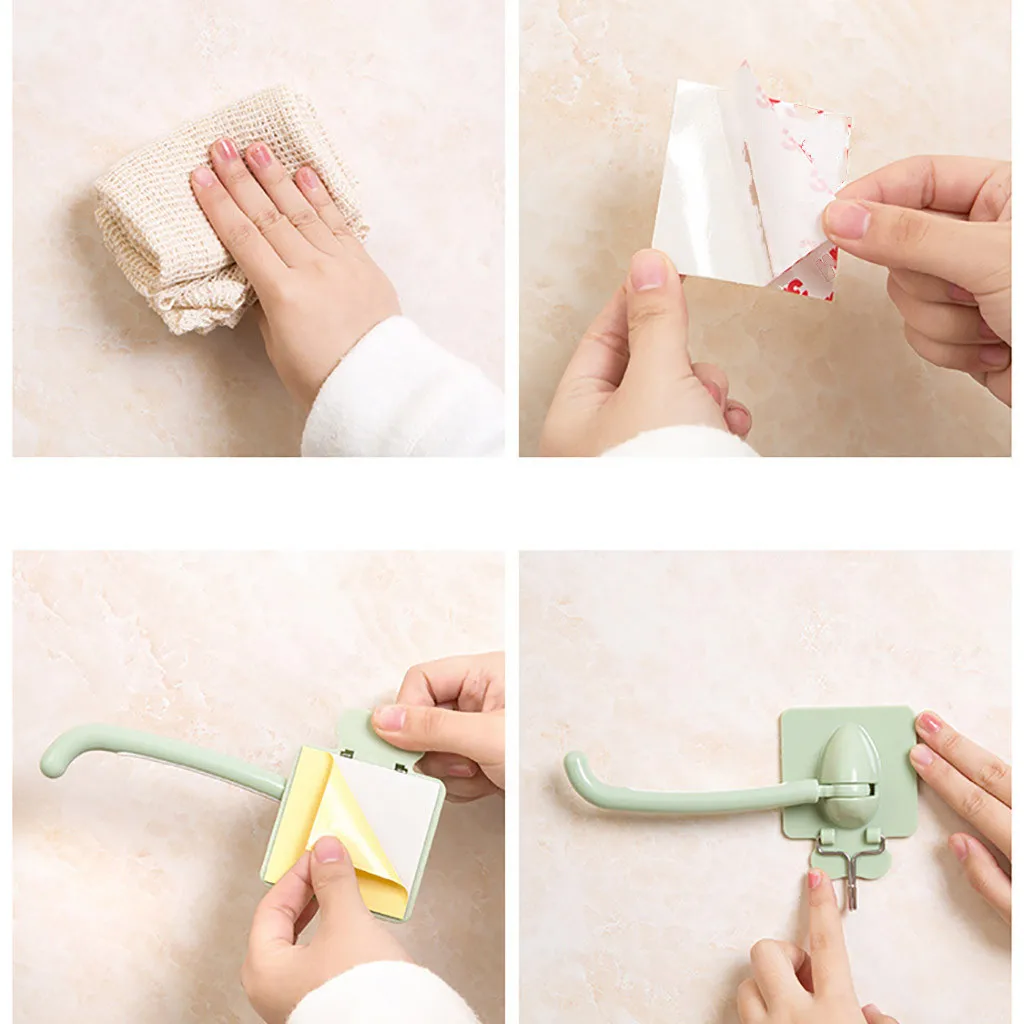 Multifunctional Towel Rail Rack Holder Self-Adhesive Wall-Mounted Rotating Double Hook Storage Hanger | Дом и сад