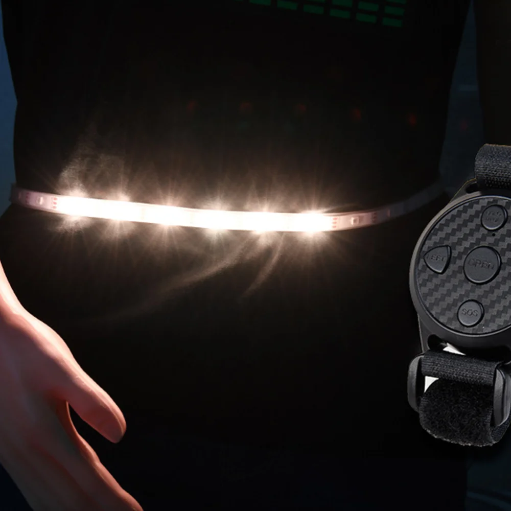 

LED Running Waist Belt USB Rechargeable Flashing SOS Night Safety Belt for Riding Running )