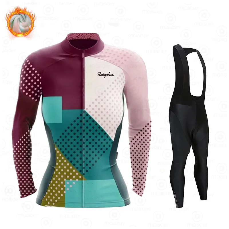 

2021 Ralvpha Winter Fleece Women Cycling Jersey Set Mountian Bicycle Clothes Wear Ropa Ciclismo Racing Bike Clothing Raphaful