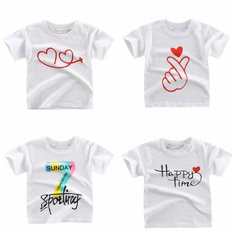 Футболка для маленьких мальчиков и девочек летние повседневные топы с короткими