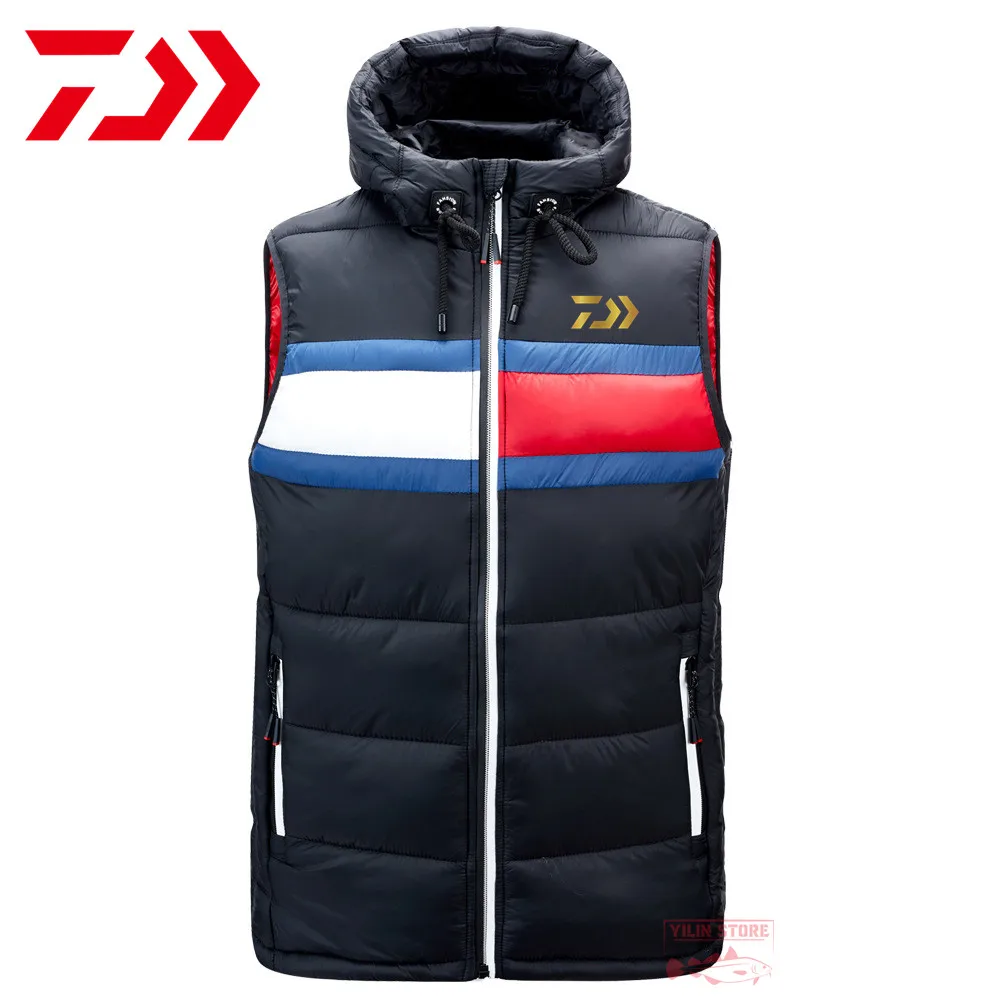 

Daiwa Fishing Thermal Vest Winter Men Plus Sizes Zipper Windproof Outdoor Turn-down Collar Utility Vests Loose Sleeveless Jacket