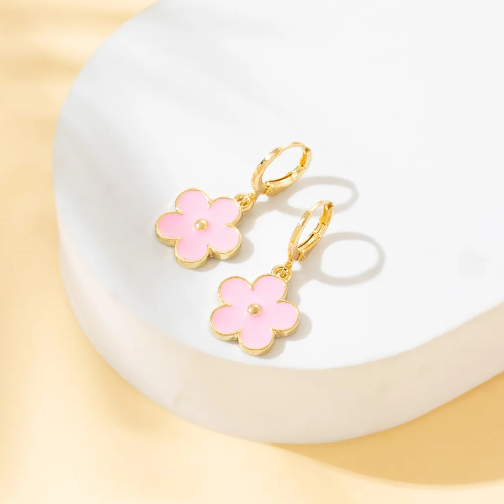 Модные серьги с бабочками и цветами для женщин милые цветные Серьги мультяшным