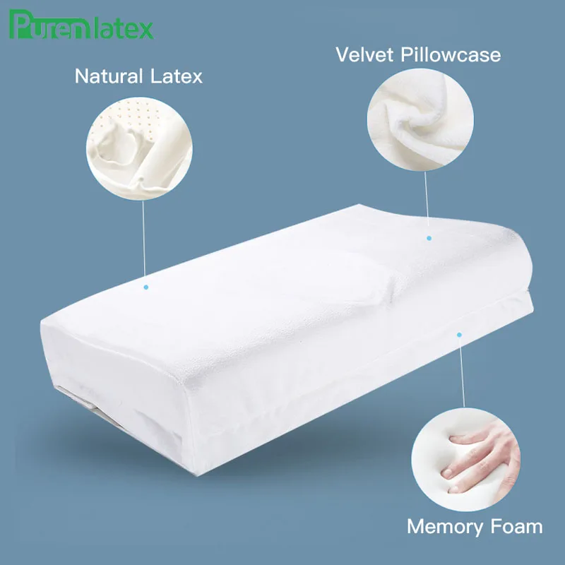 Economici Cuscino In Lattice Naturale PurenLatex Con Cuscino In Memory Foam Cuscino Rimovibile Regolabile In Altezza Per Alleviare Il Dolore Cuscino Ortopedico
