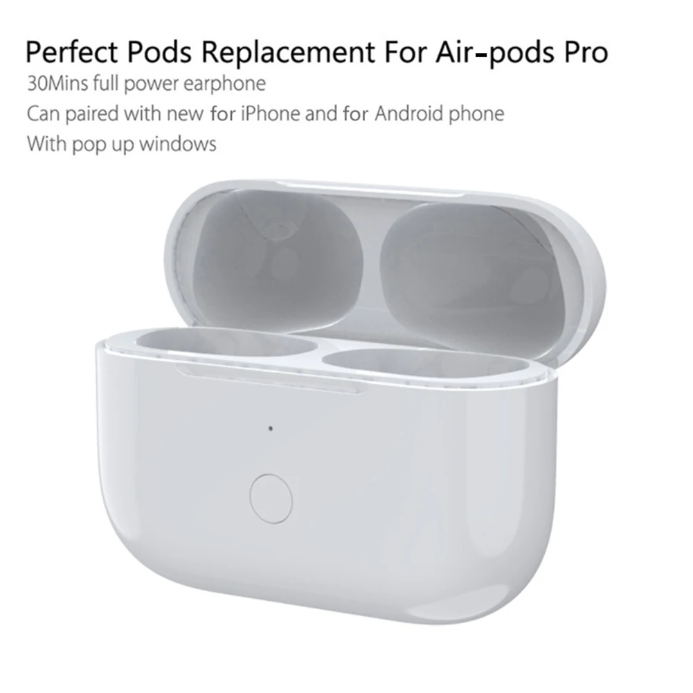 

Replacement Wireless Charging Box with LED Indicator for Airpods 1/2 Airpods Pro Bluetooth Earphone 450mAh Charger Case Pop-Ups