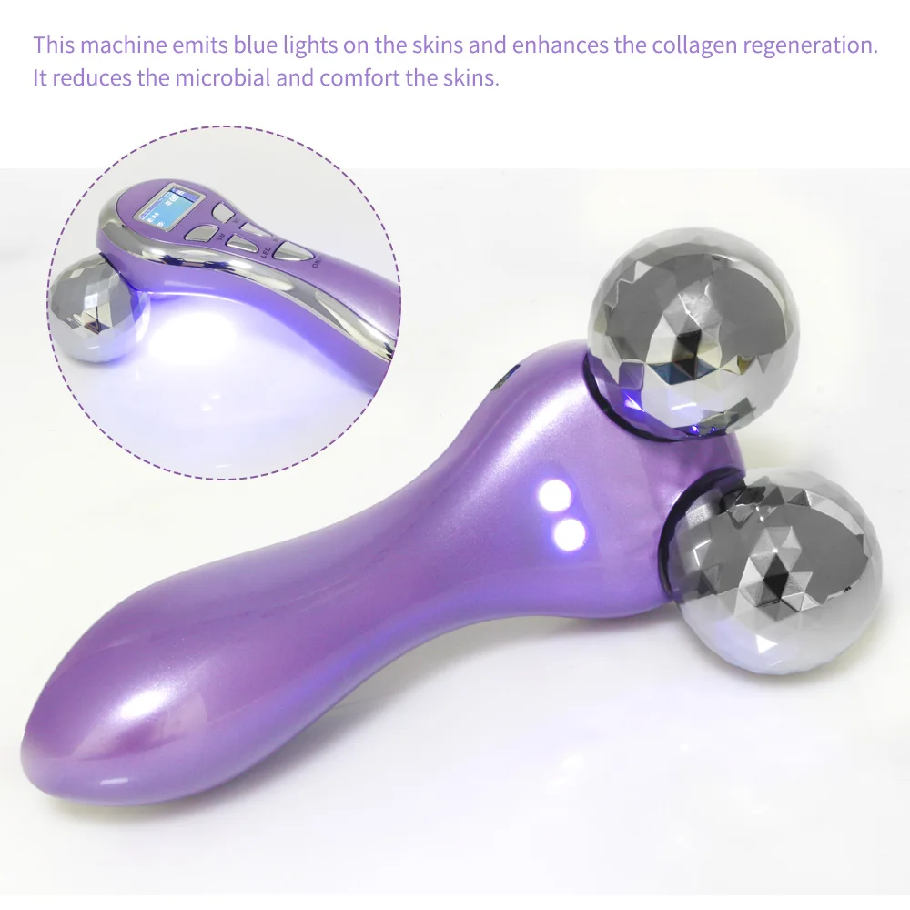 4D роликовый массажер для лица роликовое устройство Y Форма вращающийся микро-ток