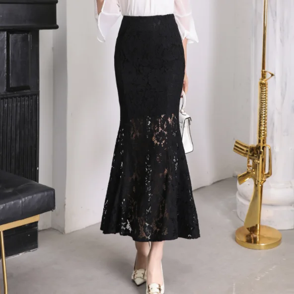 Женские 2020 сексуальные кружевные тонкие винтажные Длинные Юбки Русалки с