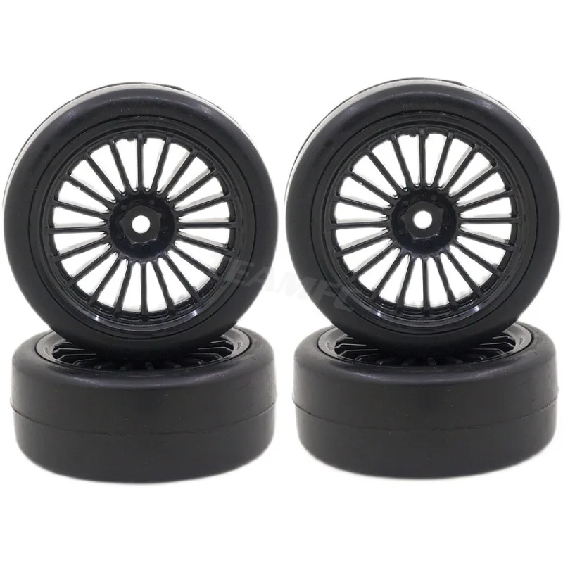 4Pc RC duro patr&oacute;n neum&aacute;ticos de desviaci&oacute;n rueda de neum&aacute;tico para Traxxas HSP Tamiya HPI 1:10 RC en veh&iacute;culo de carretera a la deriva coche neum&aacute;tico duro-3