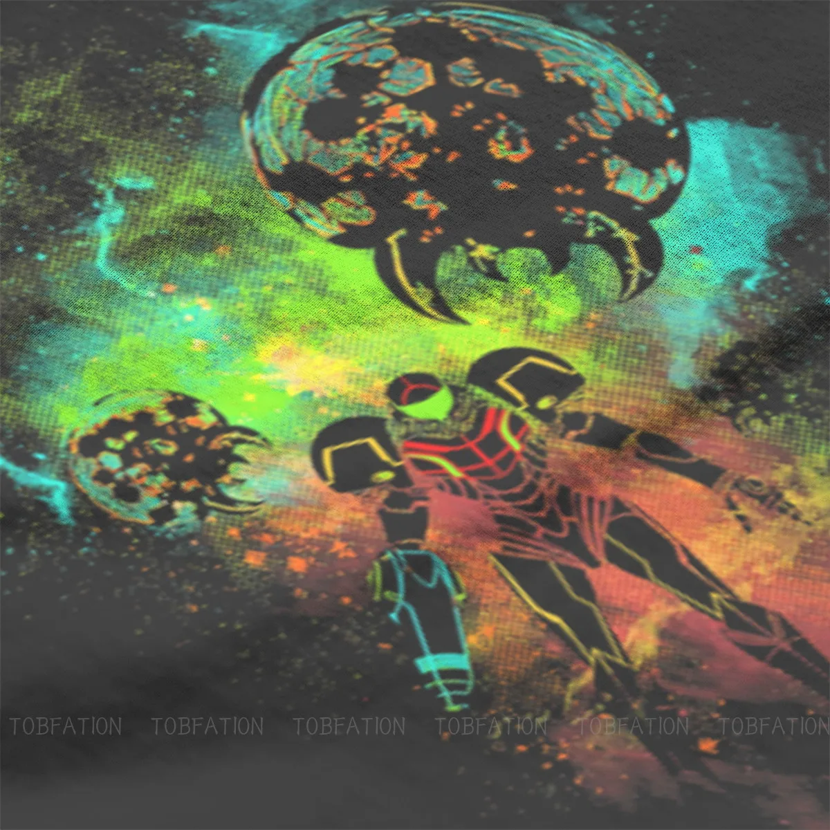 Футболка для отдыха с принтом охотника за космосом в стиле хип-хоп Metroid Samus Aran