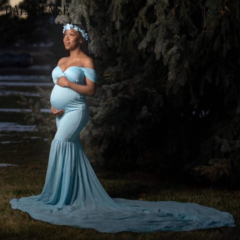 

Pregnancy Maxi Gown Photography Dress Sexy Off Shoulder Maternity Dresses for Photo Shoot Pregnant Long Baby Shower Clothes 2022