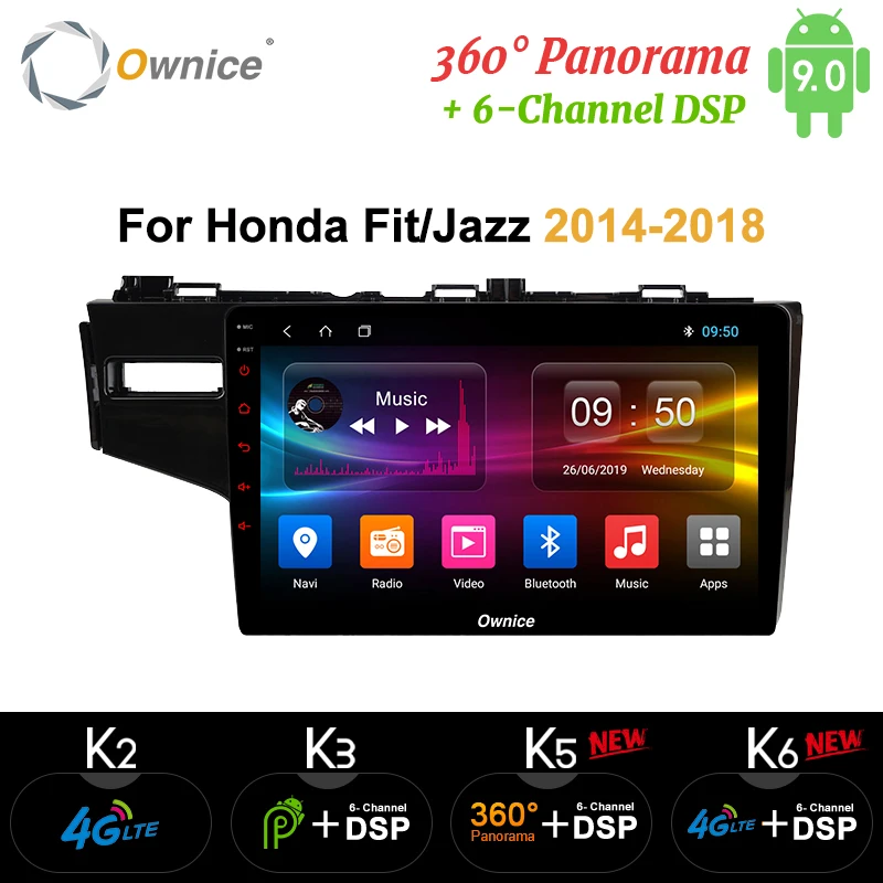 Ownice Octa Core Android 9 0 360 панорама DSP SPDIF Автомобильный DVD Радио GPS Navi плеер k3 k5 k6 для Honda Fit