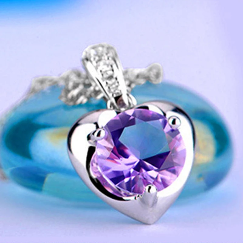 

Роскошное ожерелье из стерлингового серебра 925 пробы для женщин, модные ювелирные изделия, блестящий циркон, белое сердце, ожерелья, женские свадебные аксессуары, подарок