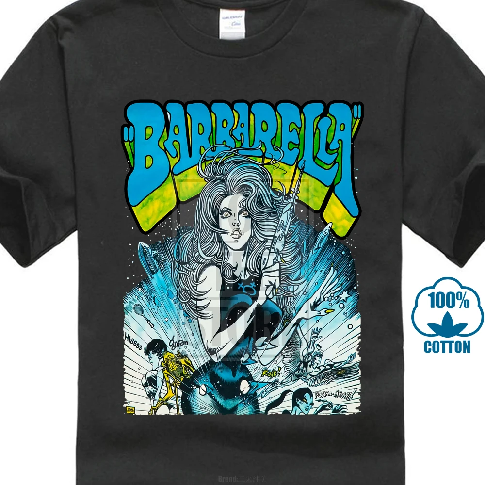 Barbarella постер фильма 1968 футболка черный все размеры S до 4Xl V43 023475|Мужские футболки|
