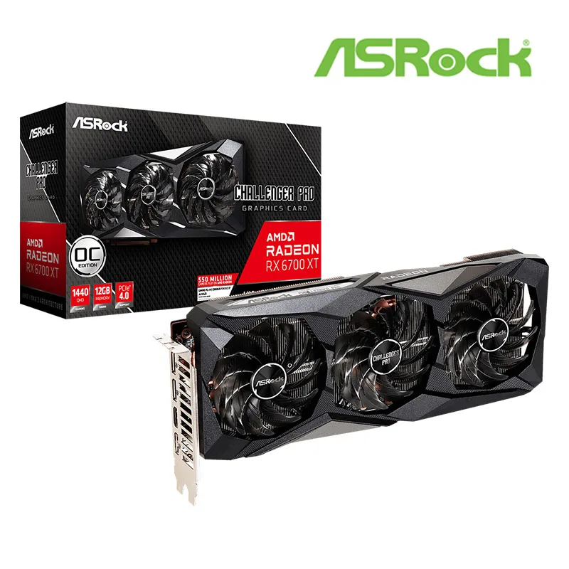 ASROCK AMD Radeon RX 6700 XT Challenger Pro 12G OC Новый 12гб GDDR6 192 бит 16Гб/с 7нм 6700XT