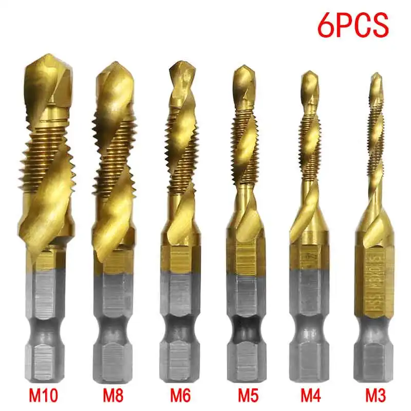 6 шт. шестигранный хвостовик с титановым покрытием | Инструменты