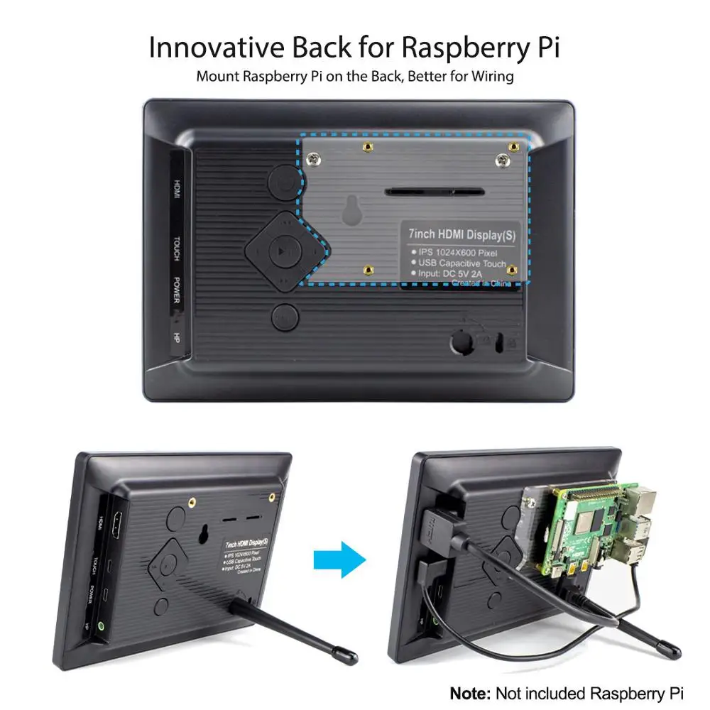 Raspberry Pi 7 дюймовый дисплей HDMI емкостный сенсорный экран ЖК Портативный монитор