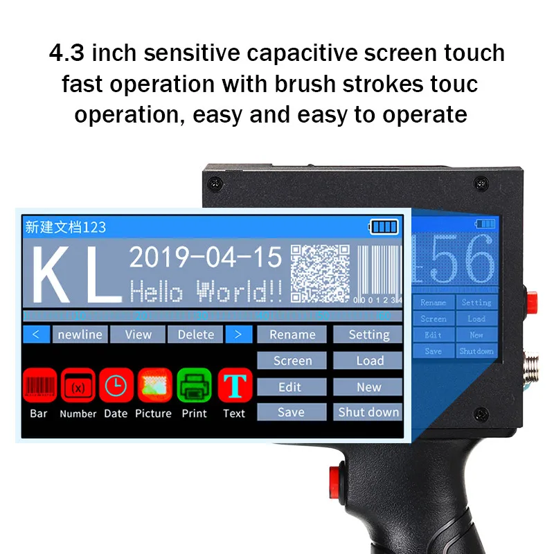 600DPI portable hand jet handheld Touch inkjet printer for logo/ expiry date/batch code/serial number/label/barcode/QR code | Компьютеры и