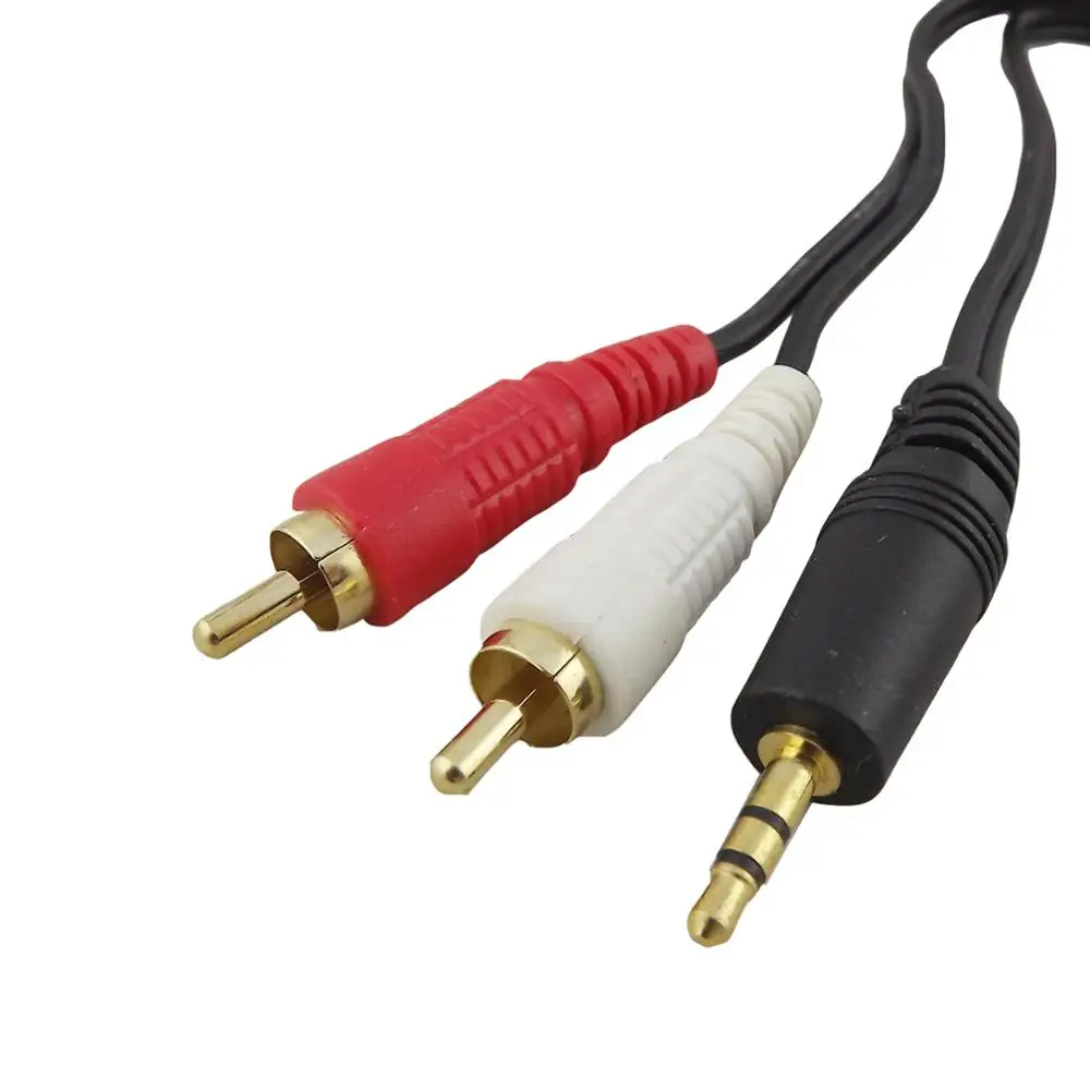 1x1 8 м/6 футов 3 5 мм штекер стерео 2 RCA phono Аудио Видео AV адаптер позолоченный