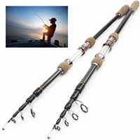 2 1m 2 4m 2 7m portable telescopic lure rod carbon fiber cork wood handle spinning rod fishing pole tackle trout lure fishing