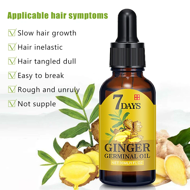 

Ginger Hair Growth Essences 7 Days Germinal Hair Growth Serum Essences Oil Hair Loss Treatment Growth Hair Care Hair Oil 30ml