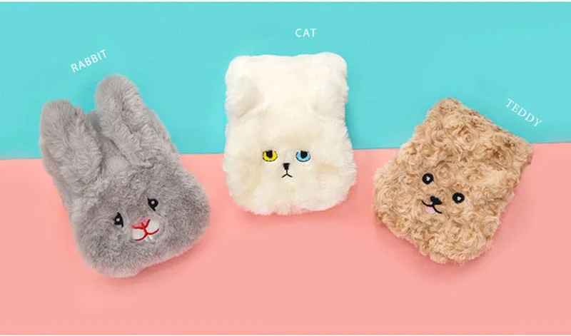 white cat Bentoy зимний плюшевый шарф для девочек, теплые плюшевые шарфы, Детская меховая обертка, Мультяшные животные, шарфы для детей, подарок - Цвет: white cat