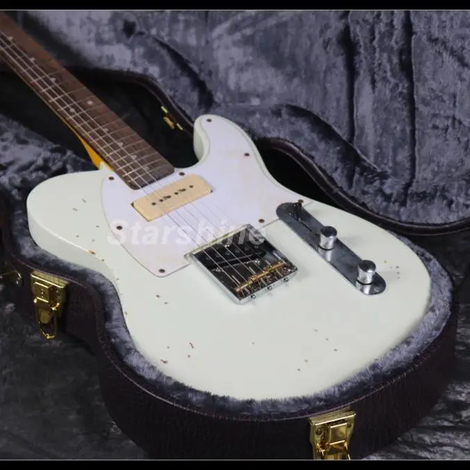 Горячая Relic TL Электрический GuitarZ-ZS4 P90 пикапы струны через тело клен шеи золы тела