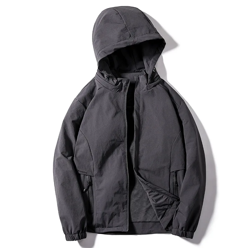 Весенняя Осенняя классическая мужская куртка-бомбер, однотонная 6XL 7XL 8XL, большой размер, повседневная нейлоновая куртка из спандекса