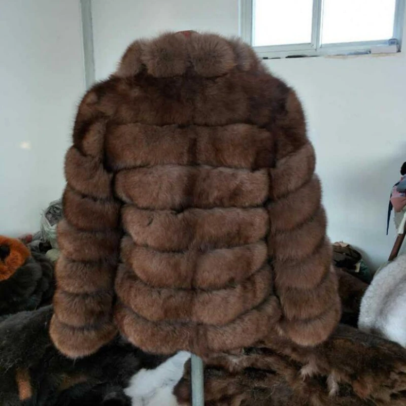 

Top quality Luxury Natural Fox fur Winter Female coats Hot luxurious furry Real Fox Fur Short jackets abrigos para mujer