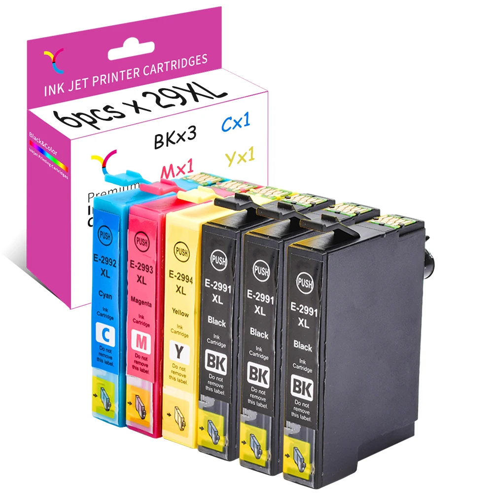 YC 29XL Ink Replacement for Epson 29 XL Ink Cartridge for XP-345 Printer Ink XP-445 XP-342 XP-442 XP-245 XP-257 XP-355 XP-455