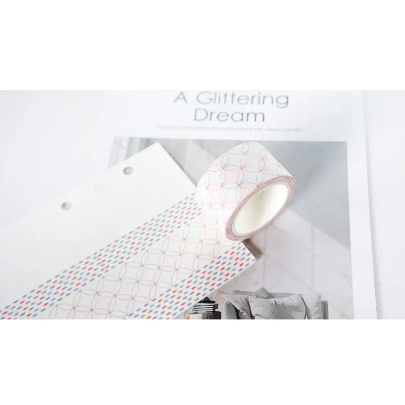 Лента Клейкая Базовая в горошек простой Скотч для скрапбукинга принадлежности