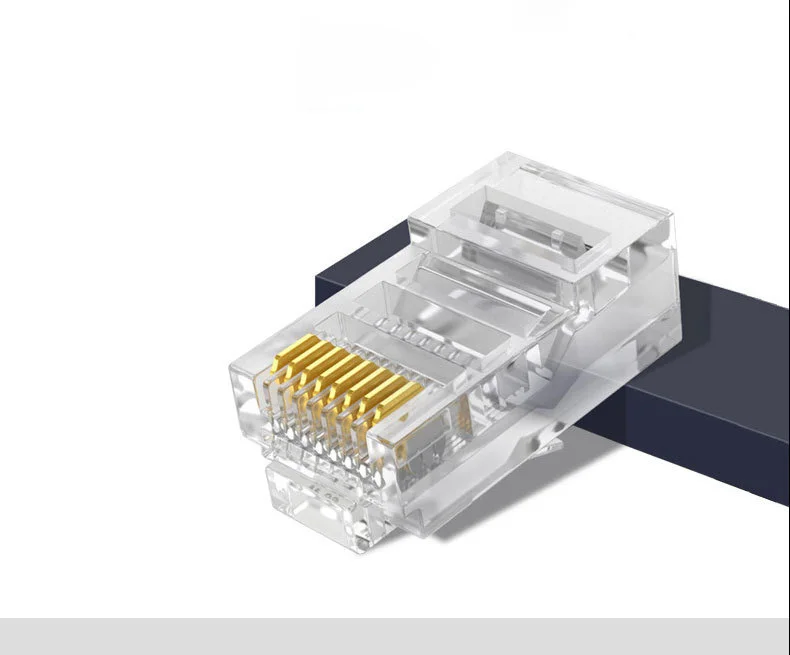 1000 шт. RJ45 RJ 45 сетевой кабель Ethernet Модульный разъем прозрачный Cat6 8P8C 8PIN Copoer